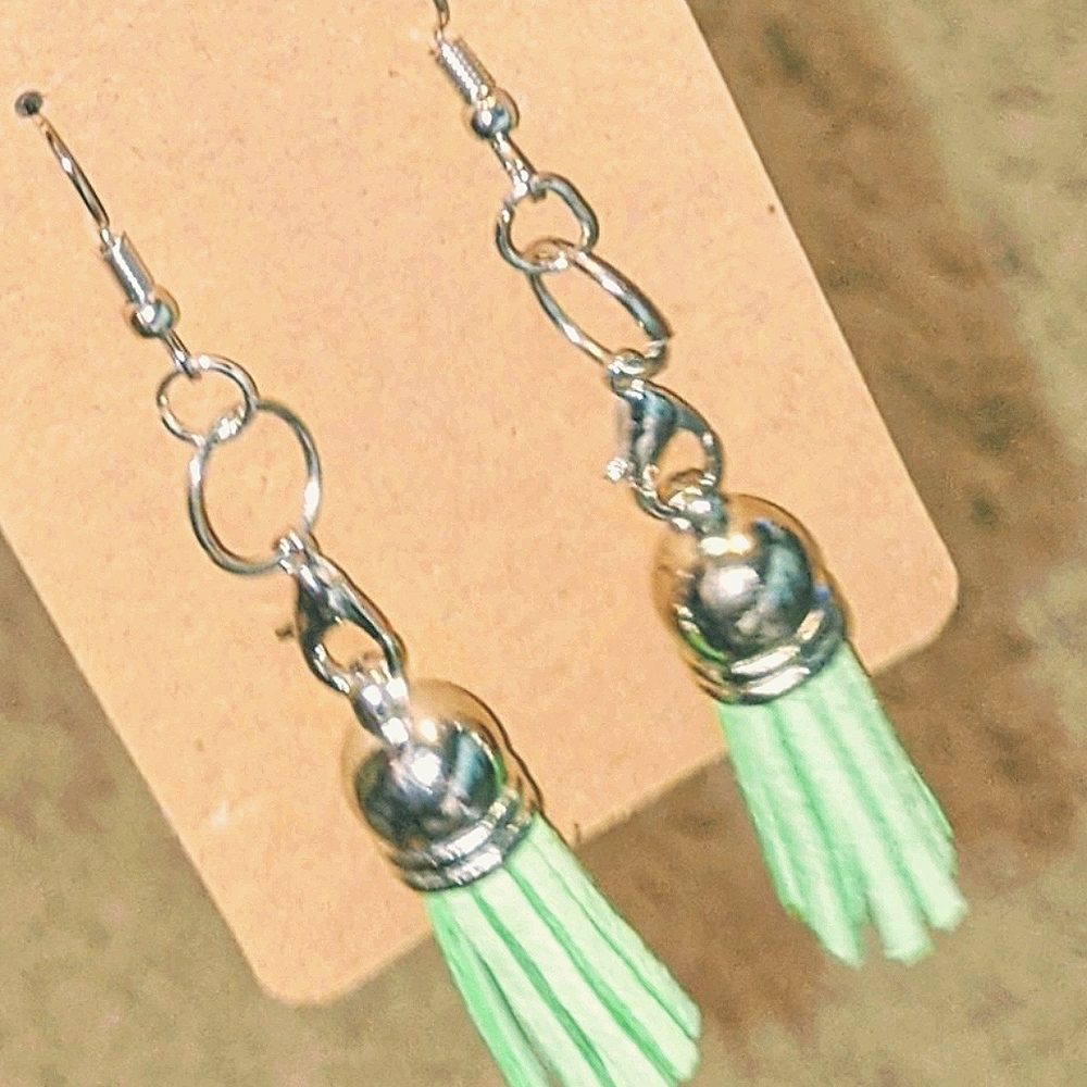 2 for $10 Green Tassel Earrings